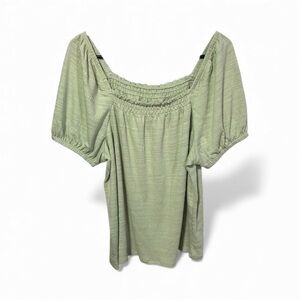 Wonderly Sage Puff Sleeve Blouse